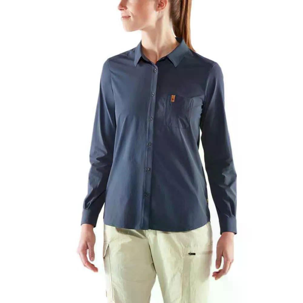 Fjallraven Ovik Lite 長袖ティーシャツ （ Navy ）  [t]