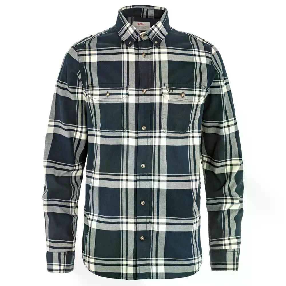 Fjallraven Ovik Lite Flannel 長袖プルオーバー （ DarkNavy/ChalkWhite ）  [t]