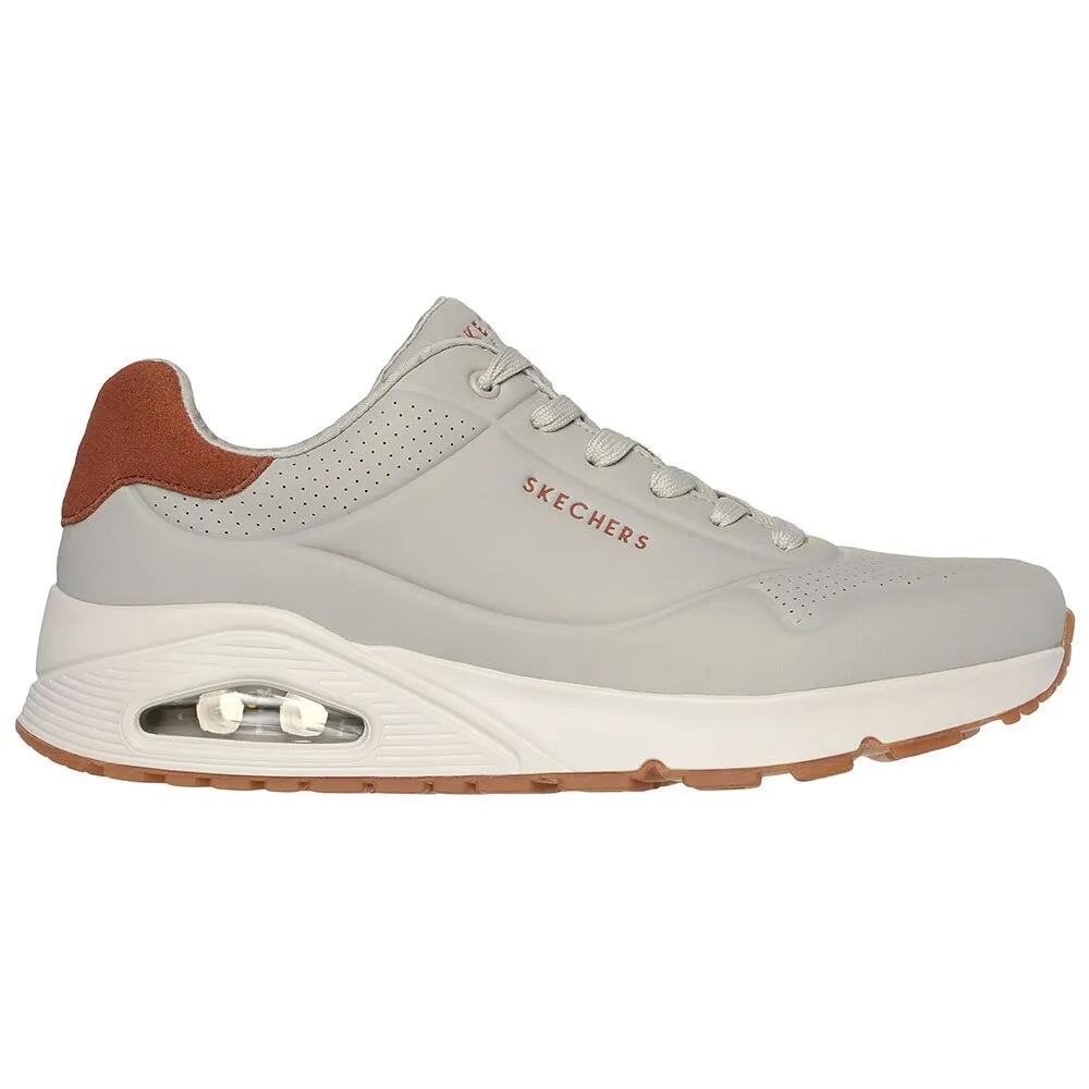 スケッチャーズ ウノ スニーカー （ Pumice Stone Natural Durabuck / Chestnut Suede / Mesh Trim ） | SKECHERS Uno trainers [t]