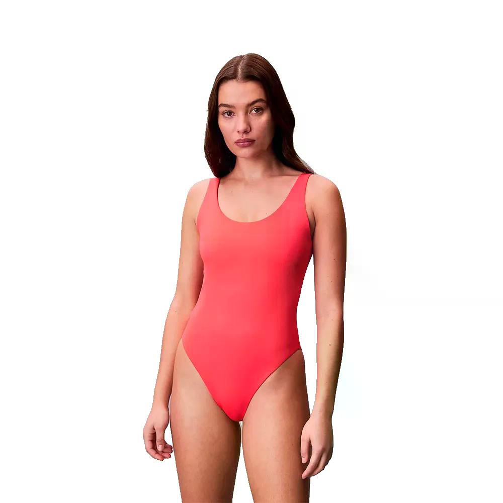 カルバン クライン LV00Q61205 スクープ バック 水着 （ PunchPink ） | CALVIN KLEIN LV00Q61205 Scoop Back Swimsuit [t]