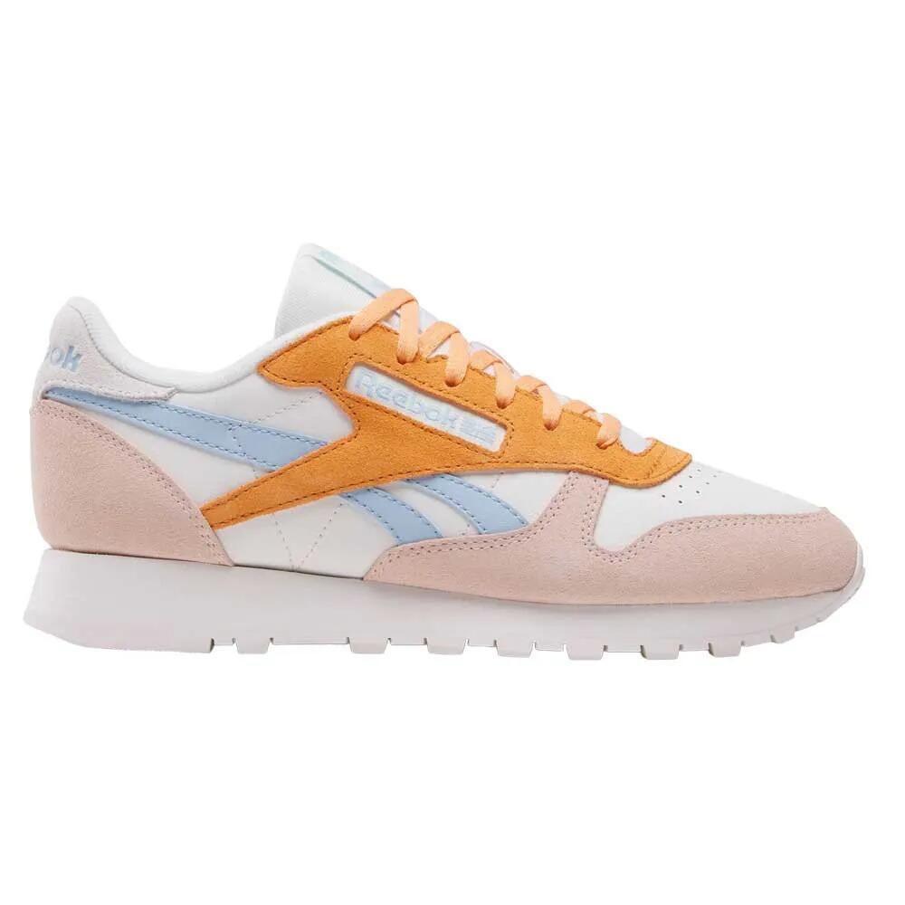 リーボック 古典派音楽 なめし革 スニーカー レディース （ Chalk / Washed Clay / Soft Blue ） | REEBOK Classic Leather trainers Women [t]