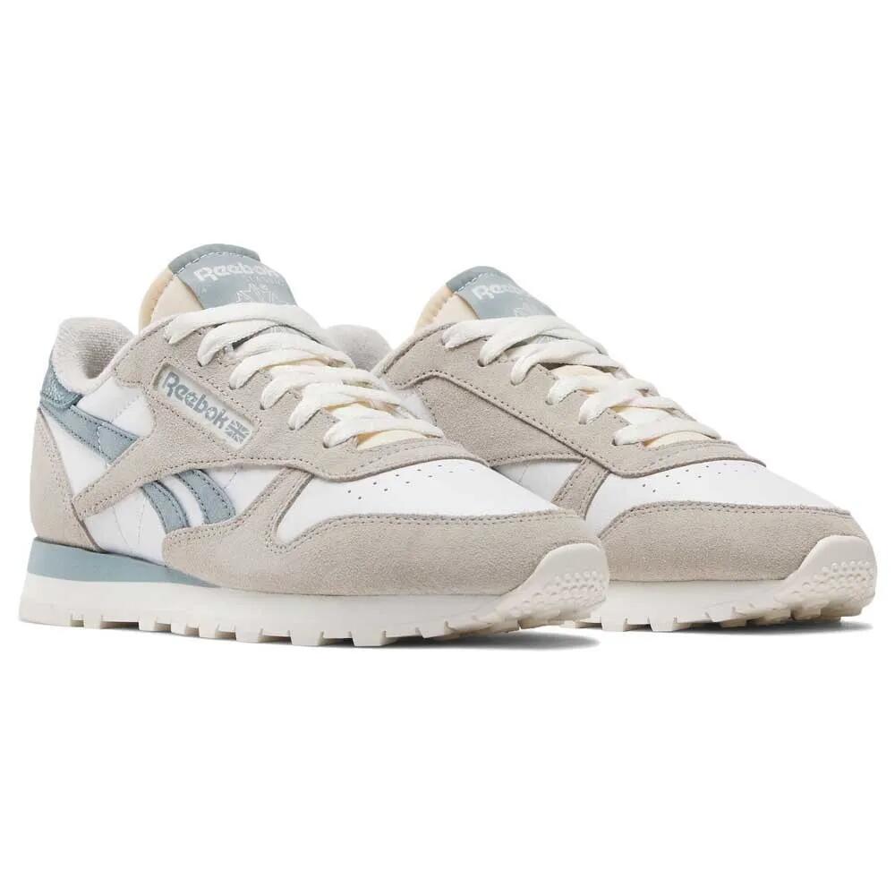 リーボック 古典派音楽 なめし革 スニーカー レディース （ Moon / Moonstone / Soft Slate ） | REEBOK Classic Leather trainers Women [t]