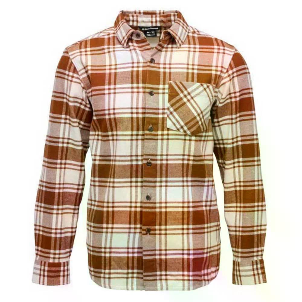 黒いこと金剛石 事業計画 綿ネル ロング 衣袂 プルオーバー （ Clay/OffWhiteP ） | BLACK DIAMOND Project Flannel Long Sleeve Shirt  [t]