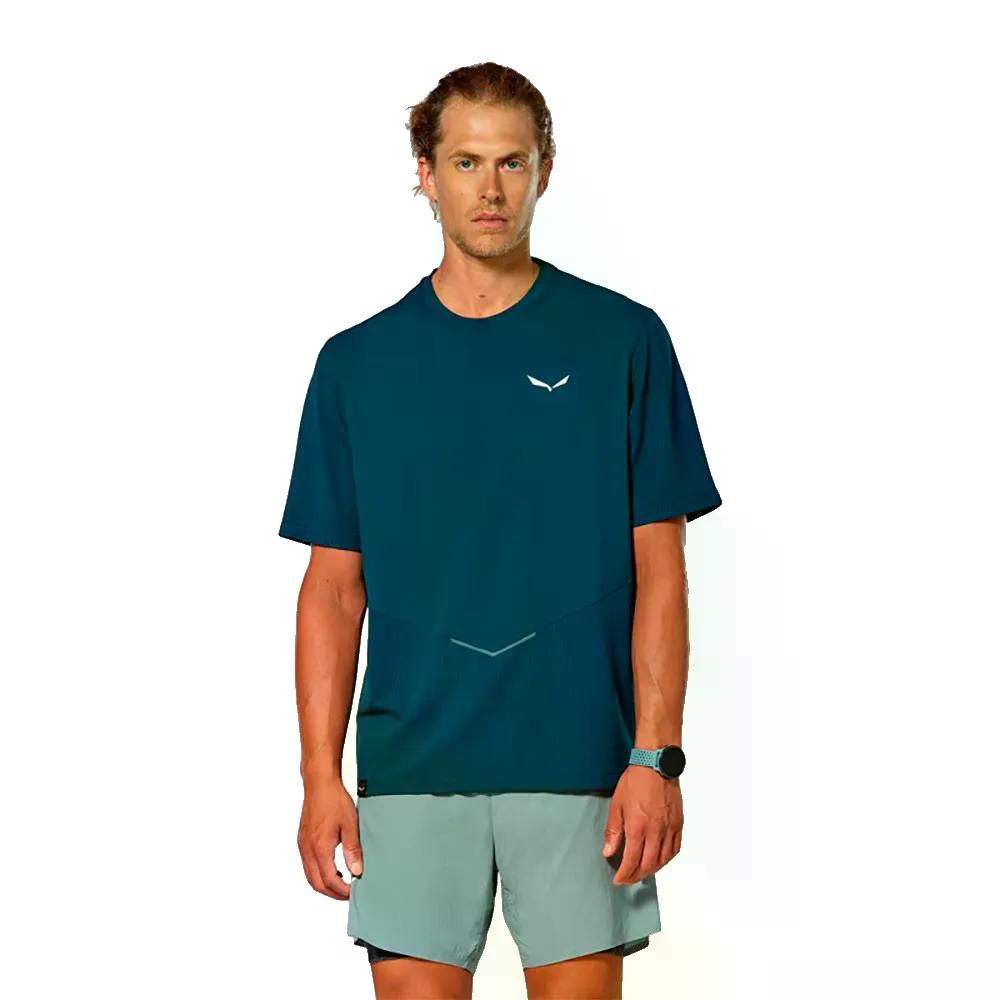 サレワ ペドロック ドライ ハイブリッド ショート スリーブ Tシャツ （ PondBlue ） | SALEWA Pedroc Dry Hybrid Short Sleeve T-Shirt [t]｜クライムスワールド 店
