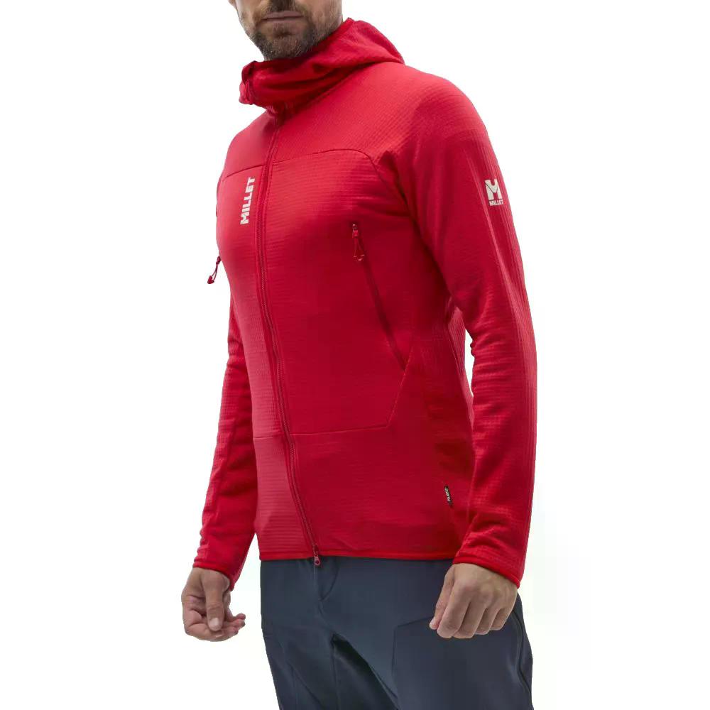 ミレー フュージョン グリッド フーディ （ Red ） | MILLET Fusion Grid hoodie [t]