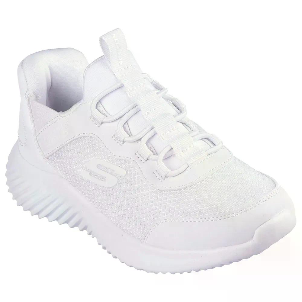スケッチャーズ バウンダー ブリスク バースト ジュニア スニーカー （ WhiteSynthetic/Textile/WhiteTrim ） | SKECHERS Bounder Brisk Burst Junior Sneakers  [t]