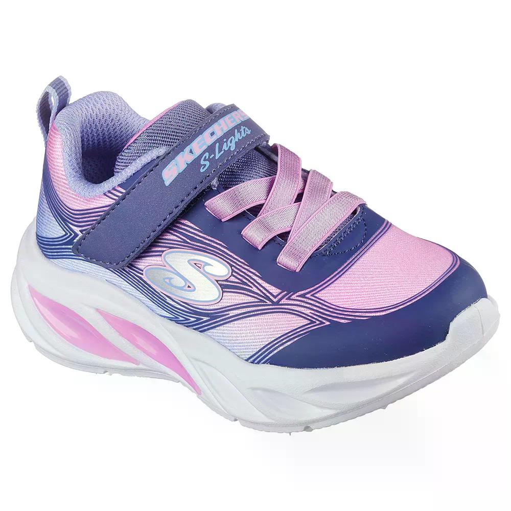 スケッチャーズ コズミック グロウ ジュニア スリッポン スニーカー （ NavySparkleMesh/MultiTrim ） | SKECHERS Cosmic Glow Junior Slip-On Sneakers  [t]