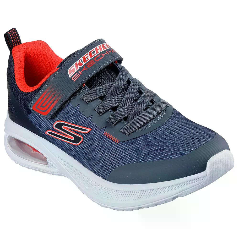 スケッチャーズ マイクロスペック マックス アドバンス スクワッド P スリッポン ジュニア スニーカー （ CharcoalTextile/Synthetic/Black/RedTrim ） [t]