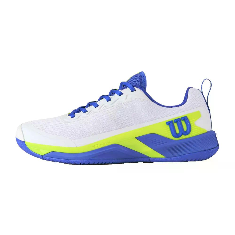ウィルソン ラッシュ プロ 4.5 オールコート テニスシューズ （ White/AmparoBlue/SafetyYellow ） | WILSON Rush Pro 4.5 All Court Tennis Shoes  [t]