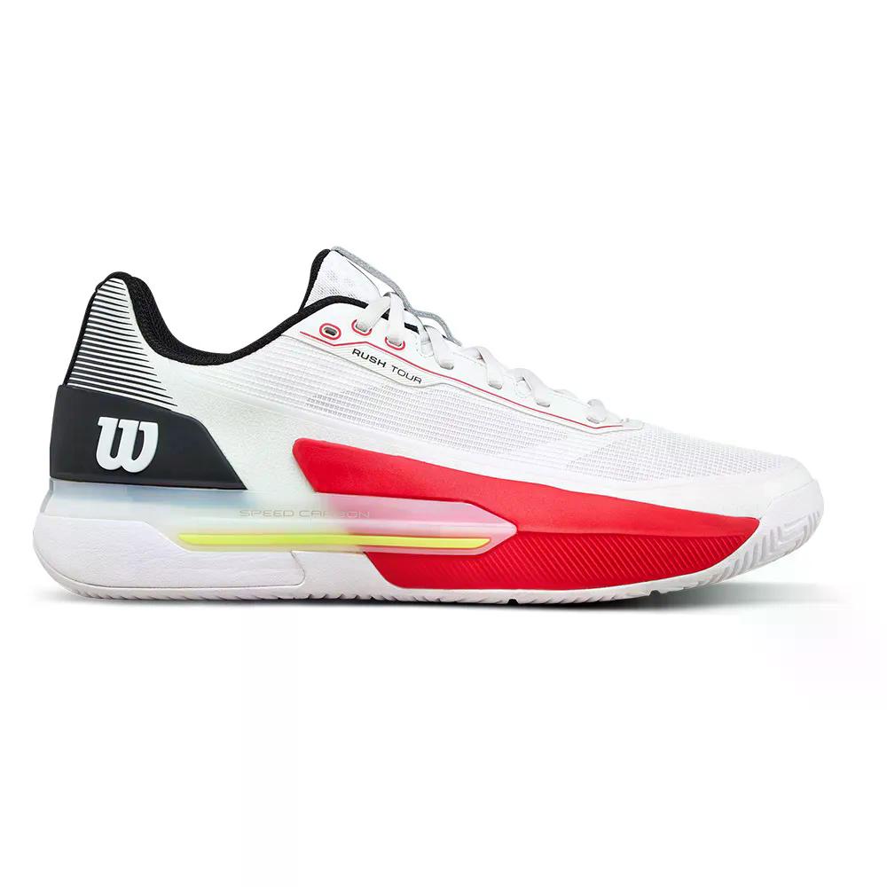 ウィルソン 混雑時 周遊旅行 5 オール厚地の外套 庭球シューズ （ White/Black/Infrared ） | WILSON Rush Tour 5 All Court Tennis Shoes  [t]