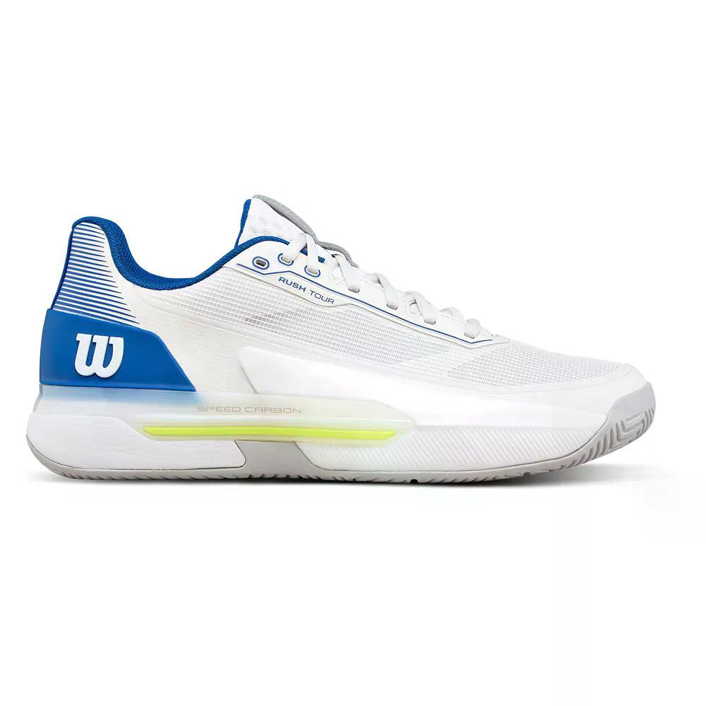 ウィルソン 混雑時 周遊旅行 5 オール厚地の外套 庭球シューズ （ White/DejaVuBlue/LunarRock ） | WILSON Rush Tour 5 All Court Tennis Shoes  [t]