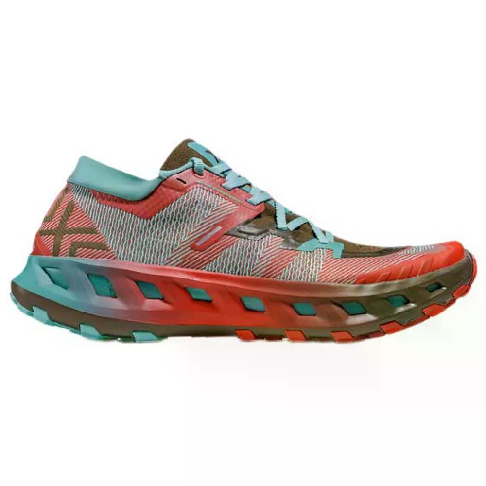 Xバイオニック テラ素はだ X02 トレイル駈けっくら シューズ （ BurntRed/Aqua/DarkKaki ） | X-BIONIC Terraskin X02 Trail Running Shoes  [t]