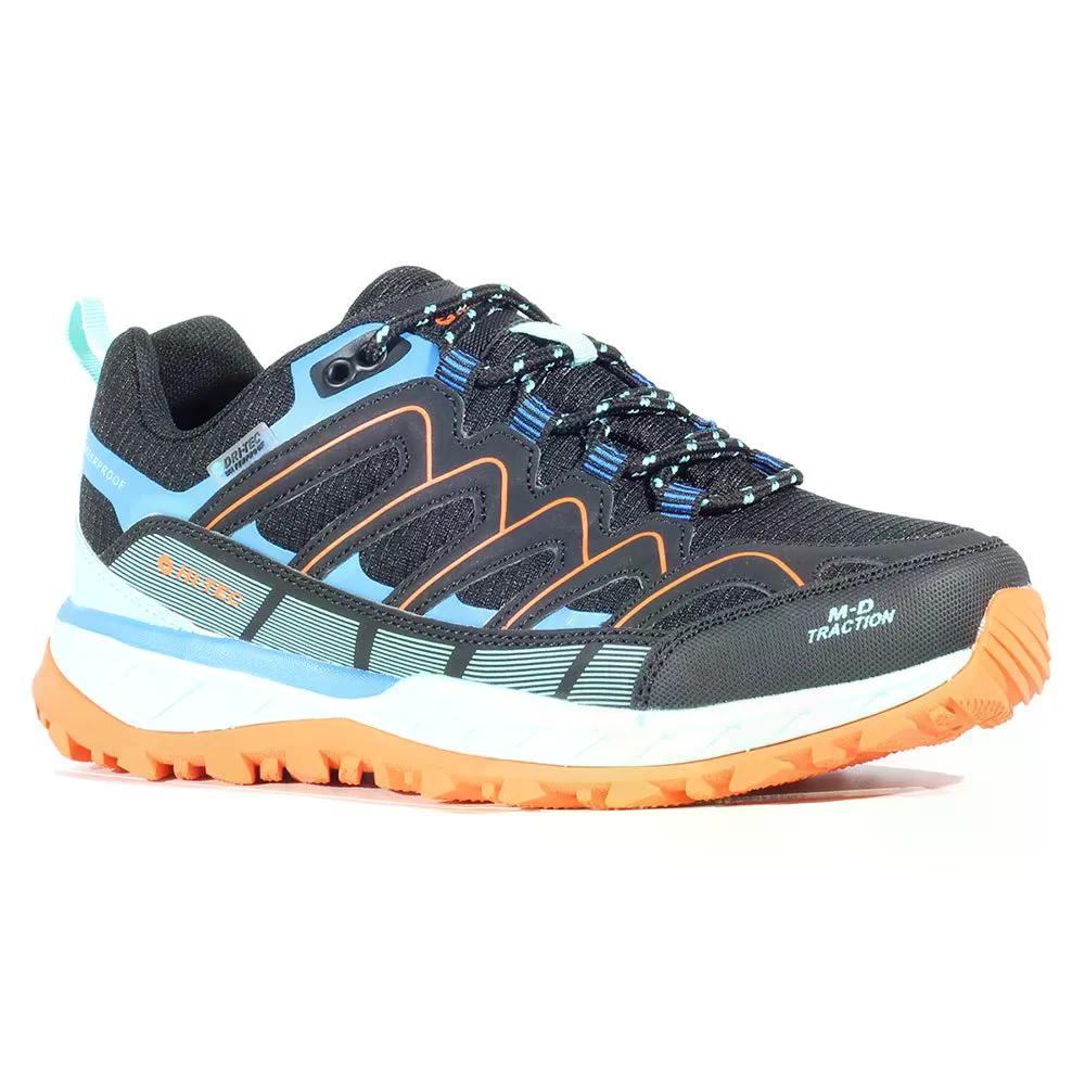 ハイテック ランダー ロー ダブリューピー ジュニア ハイキング シューズ （ Black/AngelBlue/RedOrange ） | HI-TEC Lander Low WP Junior hiking shoes [t]