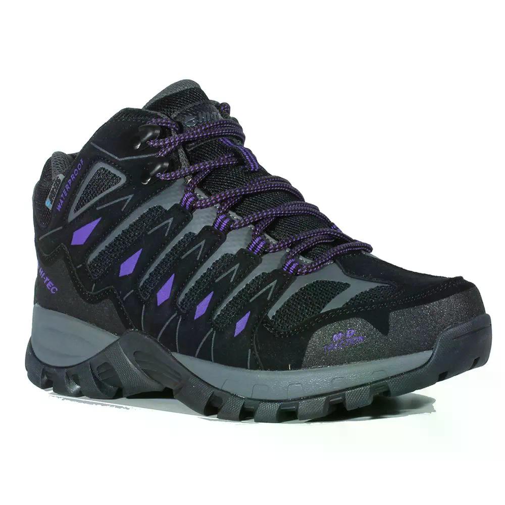 ハイテック コルゾ ミッド ダブリューピー ジュニア ハイキング シューズ （ Black/Charcoal/Berry ） | HI-TEC Corzo Mid WP Junior hiking shoes [t]｜クライムスワールド 店