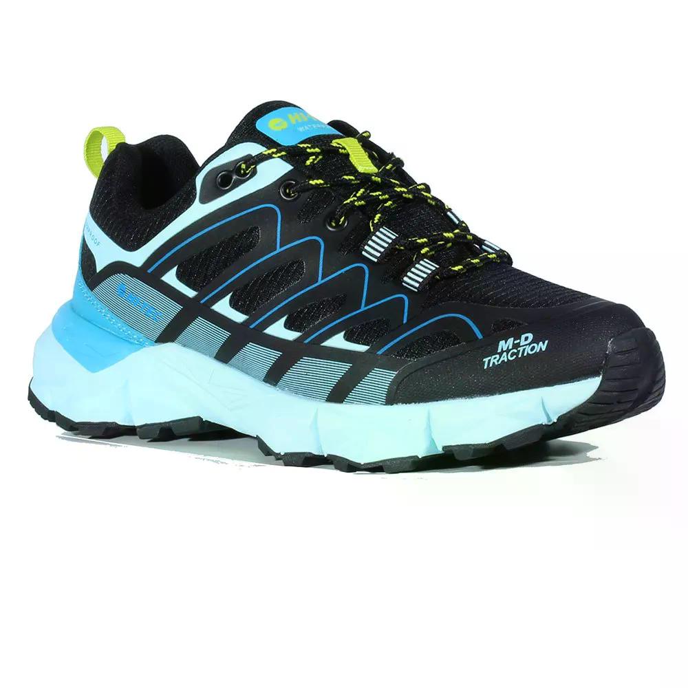 ハイテック ソイラ ロー ダブリューピー ジュニア ハイキング シューズ （ Black/Aquarius/TenderShoots ） | HI-TEC Soira Low WP Junior hiking shoes [t]