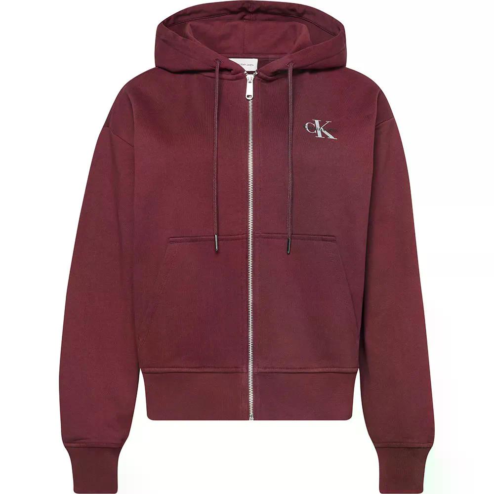 カルバン クラはたご屋 デニム モノロゴタイプ フレンチ テリー フーディー レディース （ RenaissanceRed ） | CALVIN KLEIN JEANS Monologo French Terry hoodie Woman  [t]