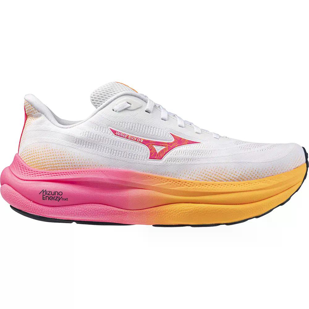 ミズノ 縮くれる 天の原 9 駈けっくらシューズ （ White/TangOrange/PinkTetra ） | MIZUNO Wave Sky 9 running shoes  [t]