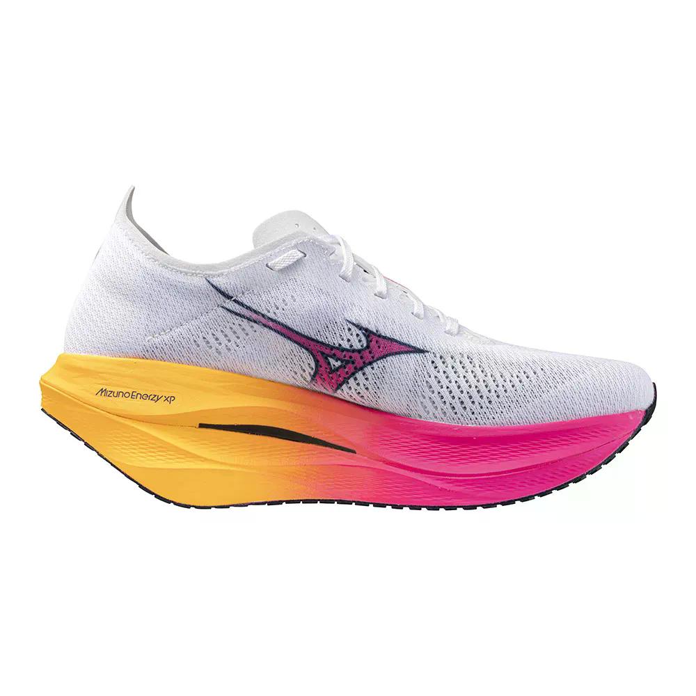 ミズノ ウエーブ リベリオン プロ 3 ランニングシューズ （ White/PinkTetra/TangOrange ） | MIZUNO Wave Rebellion Pro 3 running shoes [t]