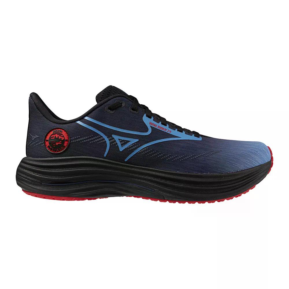 ミズノ ウエーブ ライダー 29 アムステルダム ランニングシューズ （ Black/AllAboard/HighRiskRed ） | MIZUNO Wave Rider 29 Amsterdam running shoes [t]
