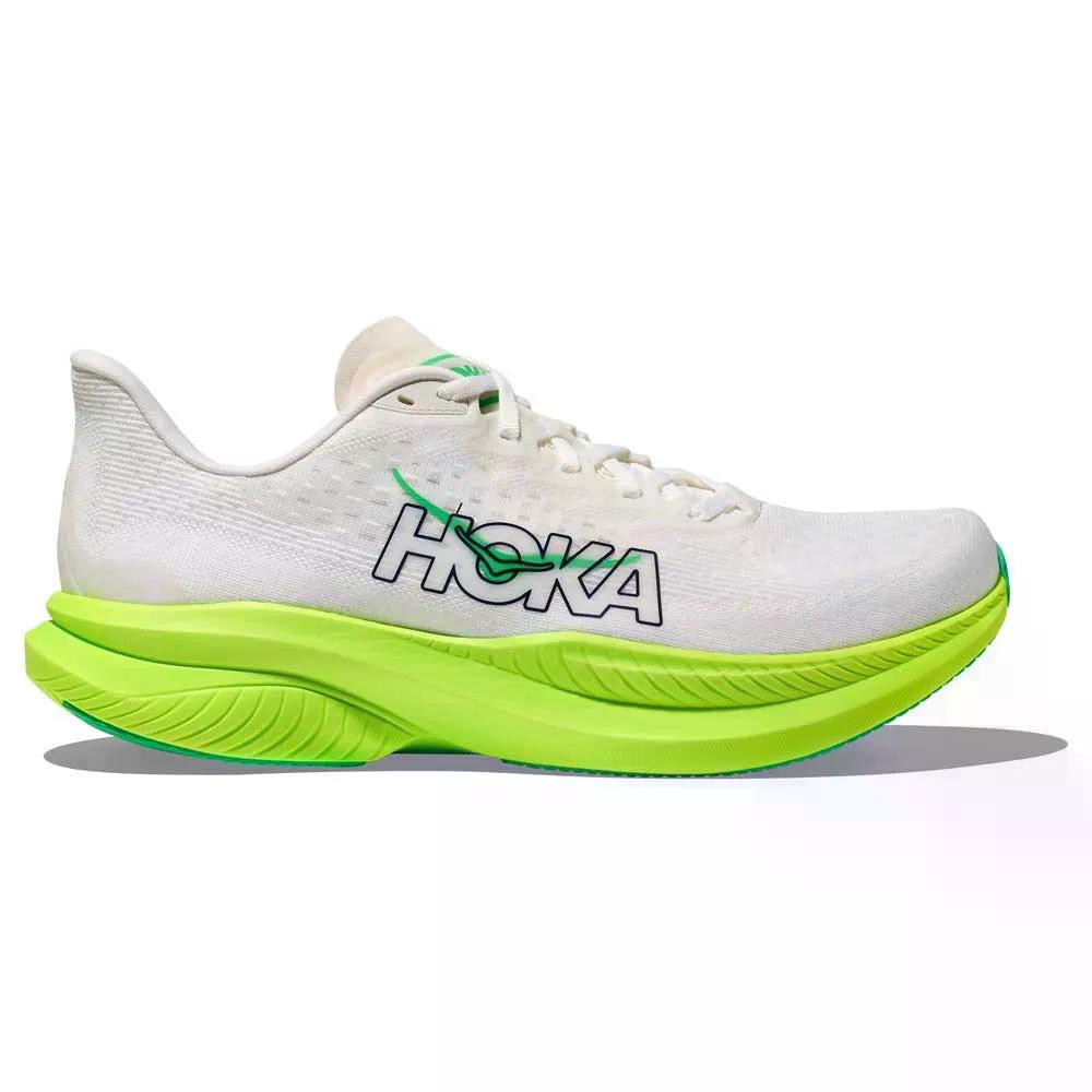 ホカ マッハ 6 駈けっくらシューズ （ White/NeonLime ） | HOKA Mach 6 running shoes  [t]