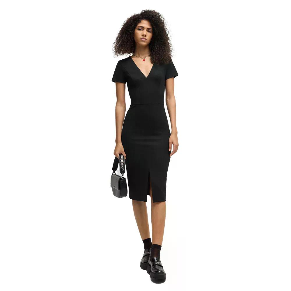 ヒューゴ カラマラ 3 10251608 ショートスリーブ ミディ ドレス ウーマン （ Black ） | HUGO Kalamara 3 10251608 short sleeve midi dress woman [t]｜クライムスワールド 店