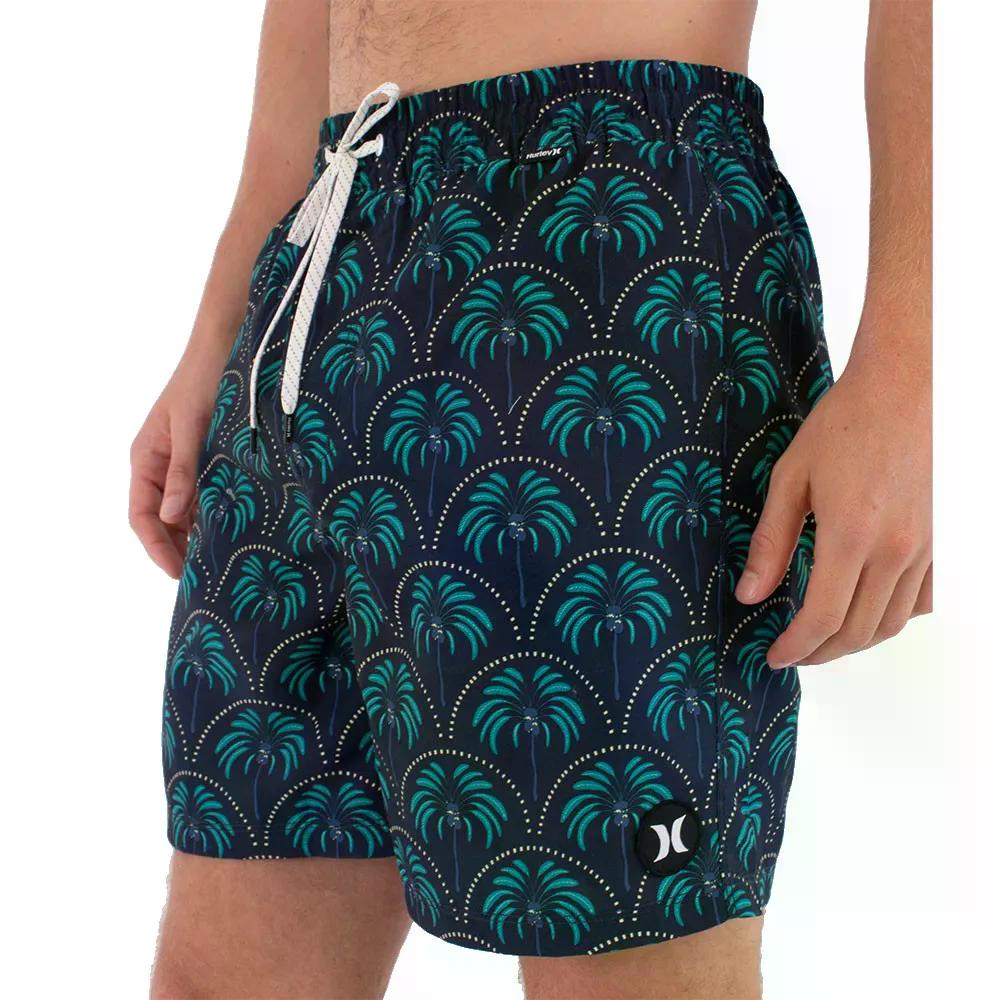 HURLEY Volley Icon Printing Press Palm 水浴びズボン下 （ Obsidian ）  [t]