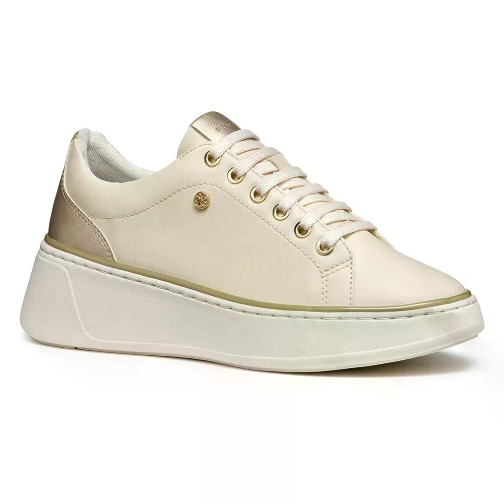 ジェオックス サンネッティ A スニーカー 成人女性 （ Papyrus/LightGold ） | GEOX Sunnetty A sneakers woman  [t]