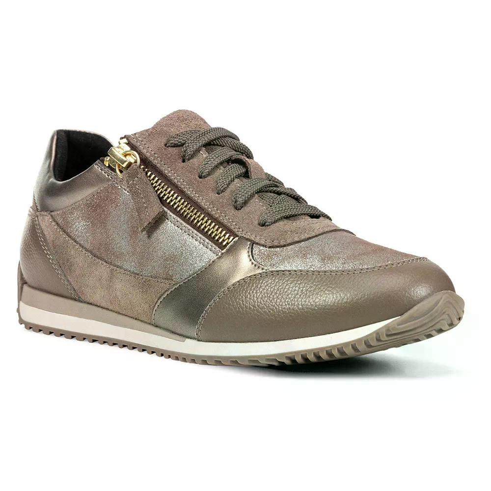 ジェオックス カリテ スピード競技受け答え スニーカー 成人女性 （ DarkTaupe ） | GEOX Calithe Laceless sneakers woman  [t]