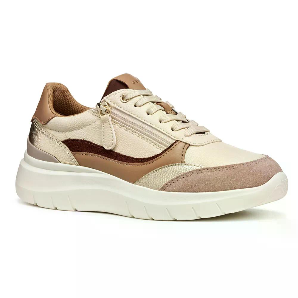 ジェオックス プラマリー レースレス スニーカー ウーマン （ Papyrus/Beige ） | GEOX Plummery Laceless sneakers woman [t]