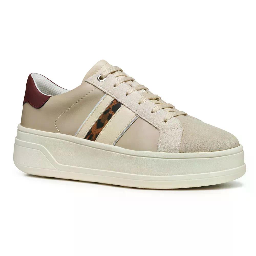 ジェオックス スフェリカ エキューブ-2 スニーカー 成人女性 （ Beige/DarkRed ） | GEOX Spherica Ecub-2 sneakers woman  [t]