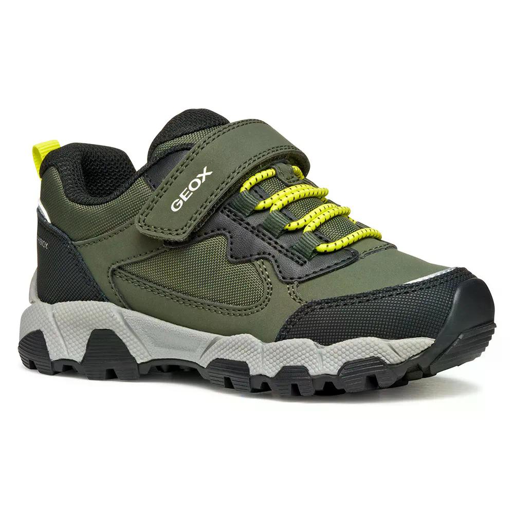 ジェオックス マグネター ABX スピード競技受け答え スニーカー ボーイズ （ Military/Lime ） | GEOX Magnetar ABX Laceless sneakers Boys  [t]