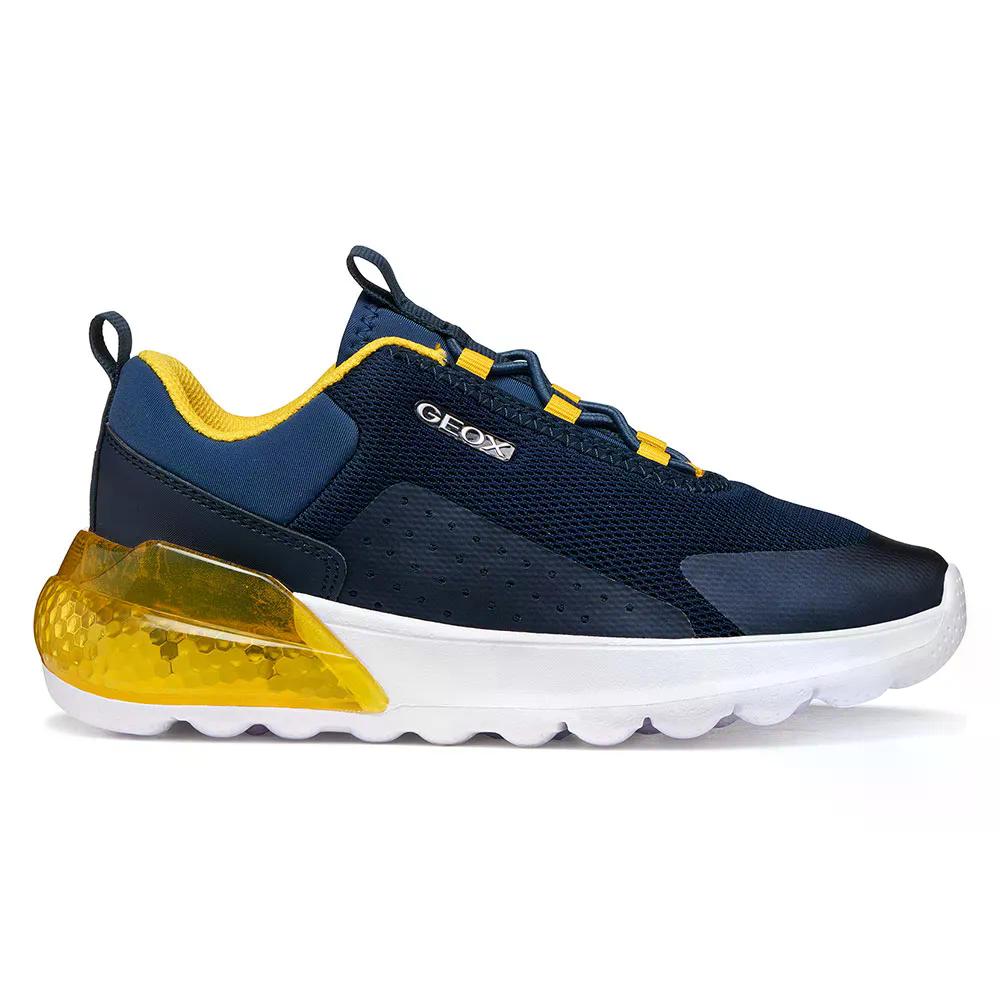 ジェオックス アクティヴァート イルミナス スニーカー お坊っちゃん （ Navy/Yellow ） | GEOX Activart Illuminus sneakers   Junior  [t]