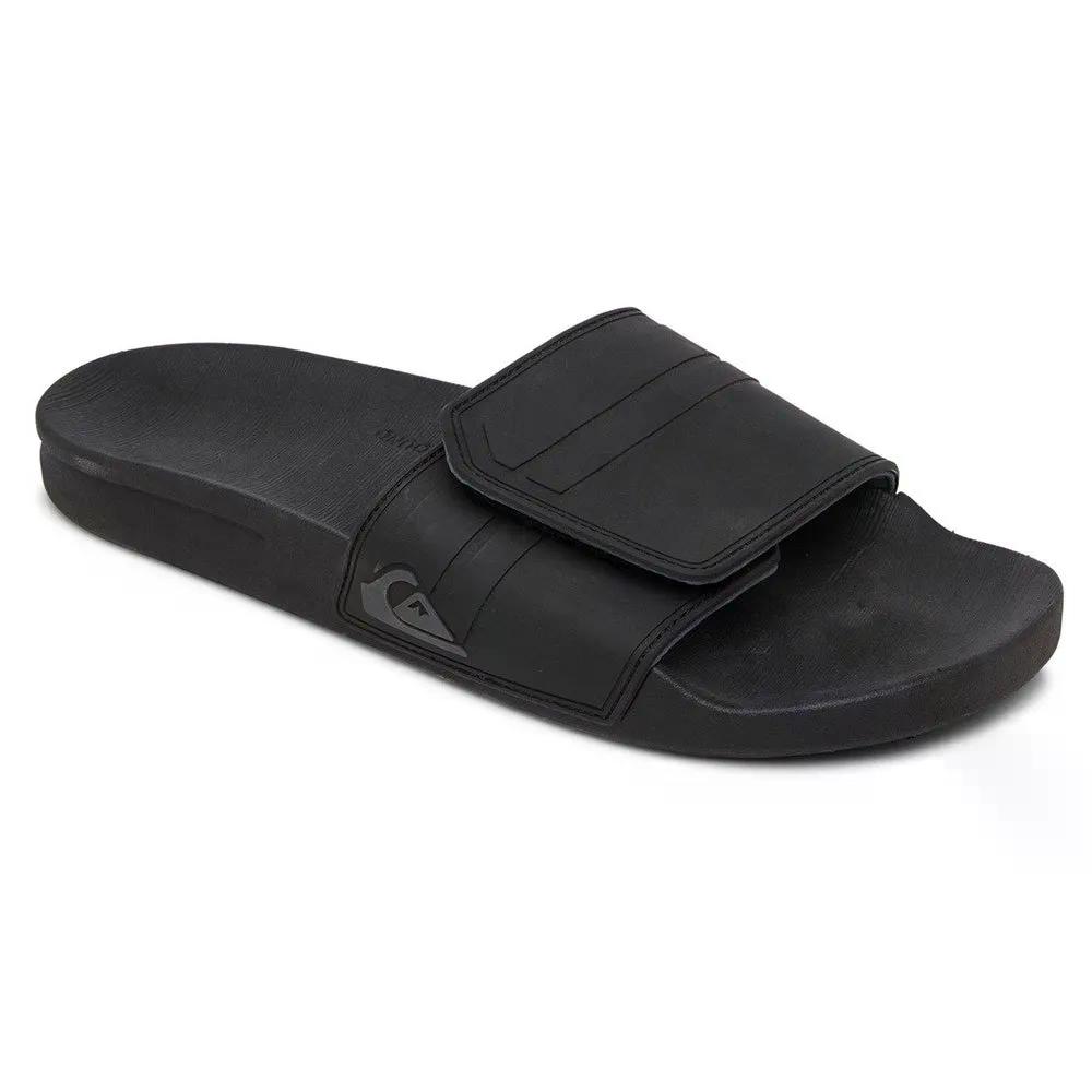クイックしろがね色 リヴィ 横すべり アジャスト サンダル （ Black/Grey/Black ） | QUIKSILVER Rivi Slide Adjust Sandals  [t]