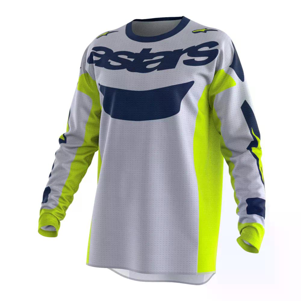 ALPINESTARS Racer Air Riway 長袖ティーシャツ （ LightGray/YellowFluor/Blue ）  [t]
