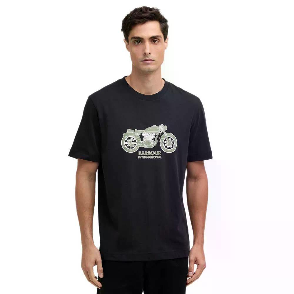 BARBOUR Piston 半袖ティーシャツ （ Black ）  [t]