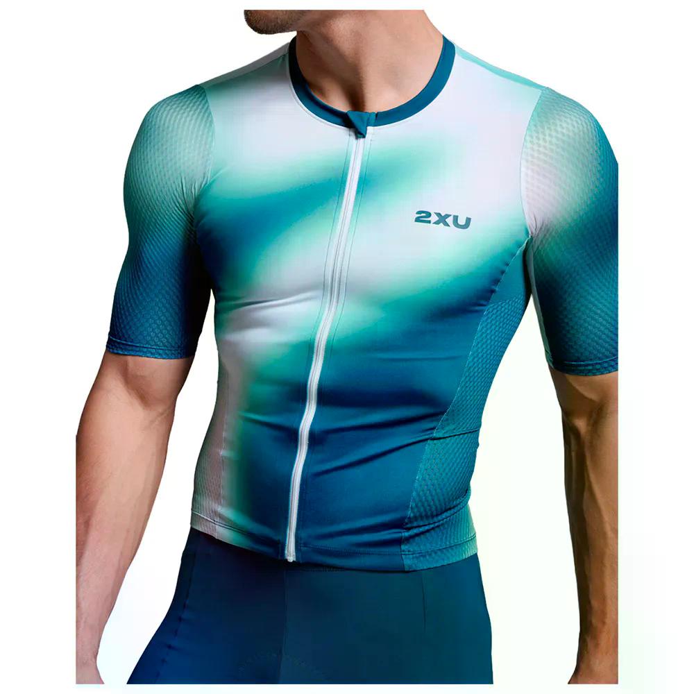 2XU Aero Hex Tri ハーフジップ半袖ティーシャツ （ JellyMint/Majol ）  [t]