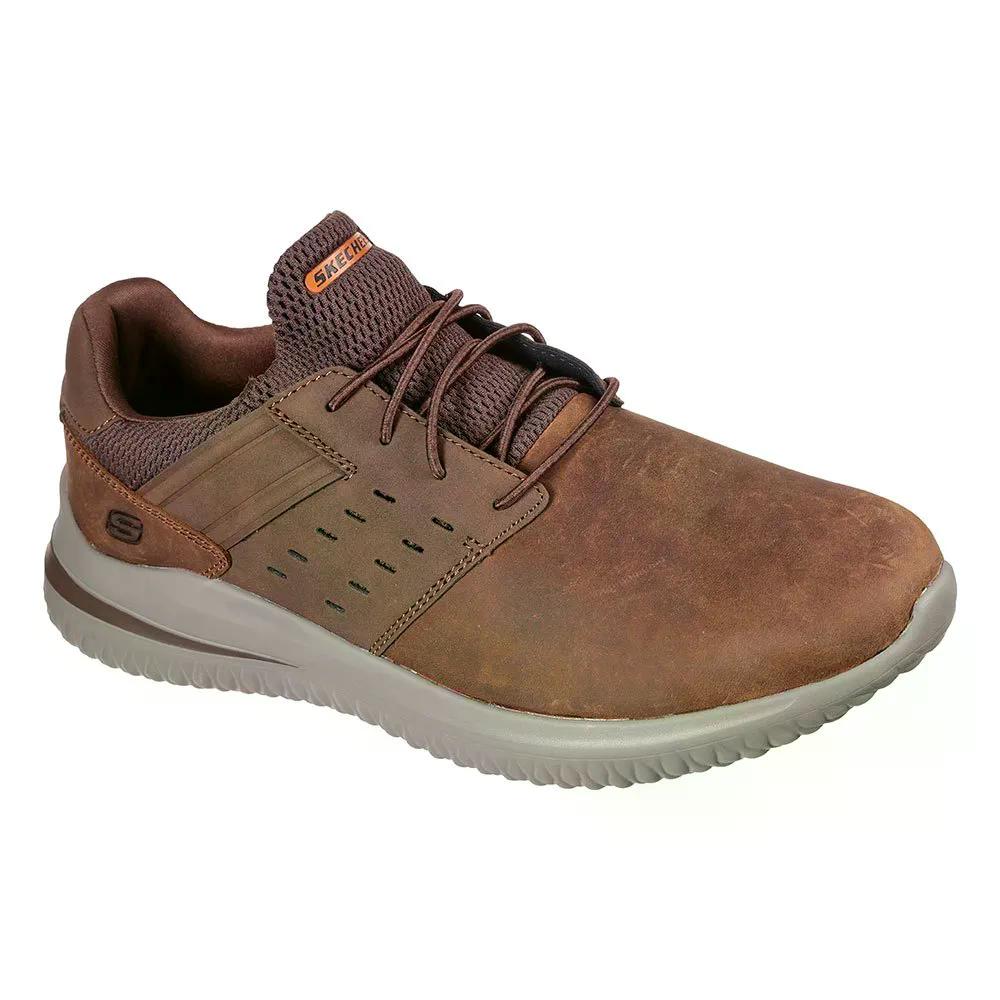 スケッチャーズ デルソン 3.0 スニーカー （ DarkBrownLeatherSynthetic ） | SKECHERS Delson 3.0 Sneakers [t]｜クライムスワールド 店