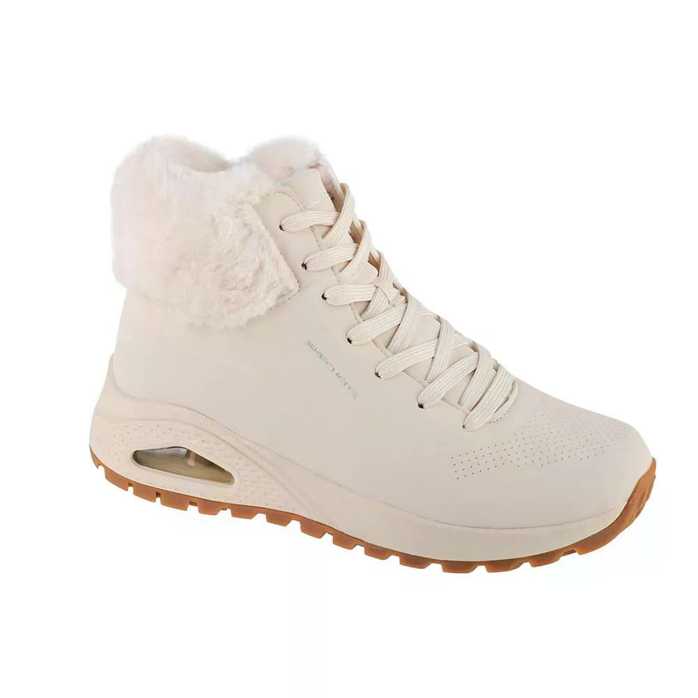 スケッチャーズ ウノ ラギッド フォール エア ハイキング ブーツ ウーマン （ NaturalDurabuck/FauxFur ） | SKECHERS Uno Rugged Fall Air Hiking Boots woman [t]｜クライムスワールド 店
