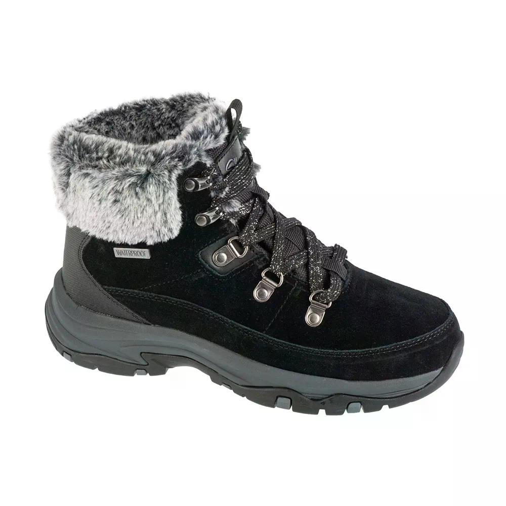 スケッチャーズ トレゴ ウォリーズ ハイキング ブーツ ウーマン （ BlackSuede/Duraleather/FauxFur ） | SKECHERS Trego Worries Hiking Boots woman [t]