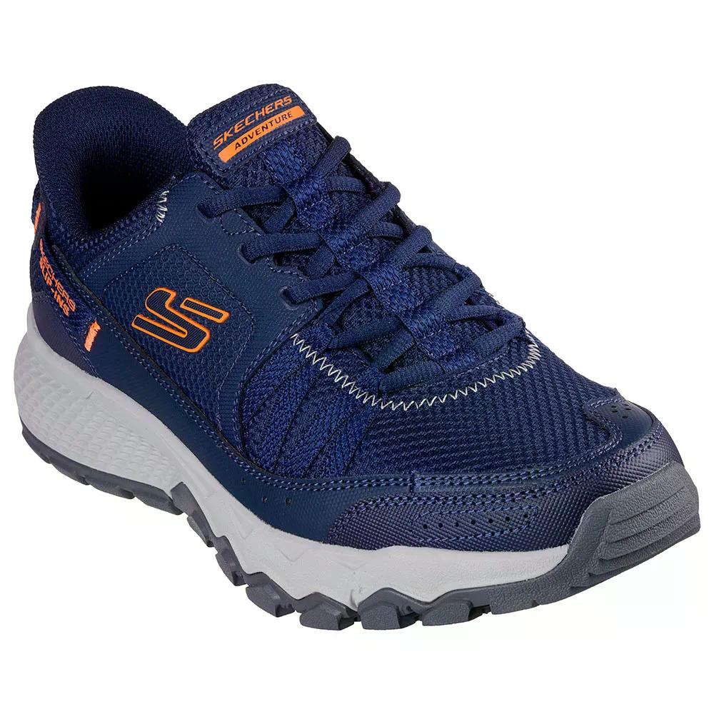 スケッチャーズ ダイナマイト AT エスカパー ハイキング シューズ （ NavyLeather/Textile/OrangeTrim ） | SKECHERS Dynamite AT Escapar Hiking Shoes [t]