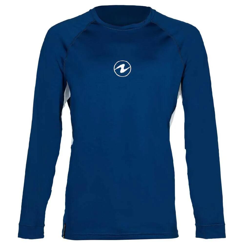 混雑時差し固める -  AQUALUNG Lf Long Sleeve Rash Guard （ Navy / White ）  [t]