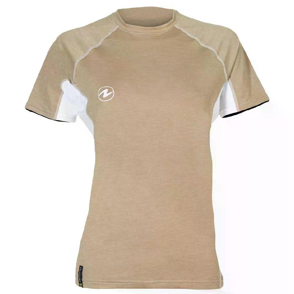 AQUALUNG Lf 半袖混雑時差し固める （ Beige/White ）  [t]