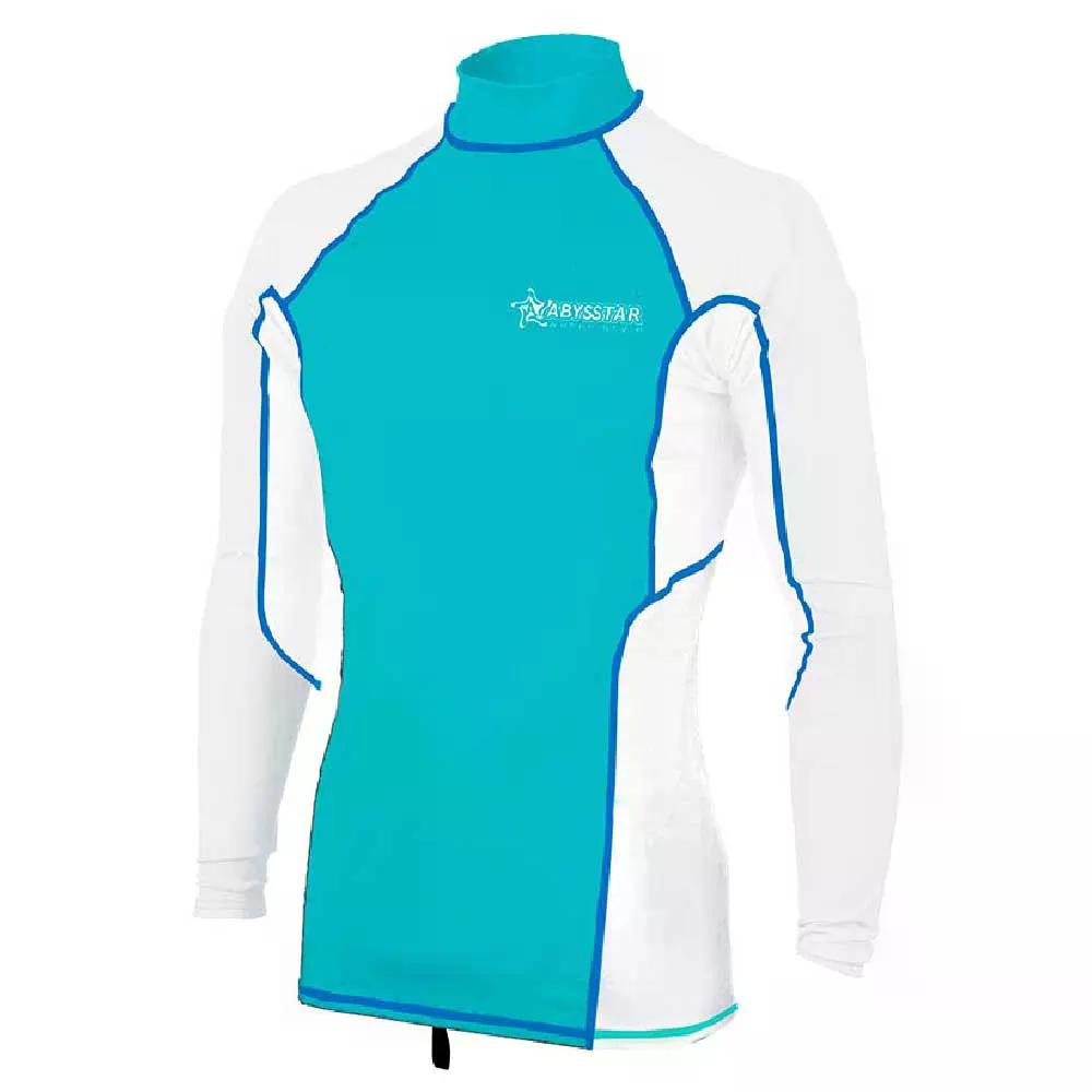 ABYSSTAR Tijuana 長袖混雑時差し固める （ White/Acqua ）  [t]
