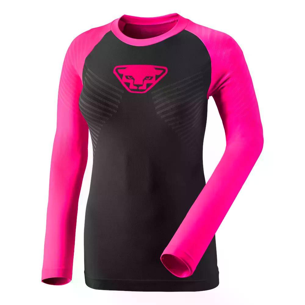 ダイナフィット す早さ ドライアーン ロング捩り ベースレイヤー レディース （ PinkGlo/BlackOut ） | DYNAFIT Speed Dryarn Long Sleeve Base Layer Woman  [t]