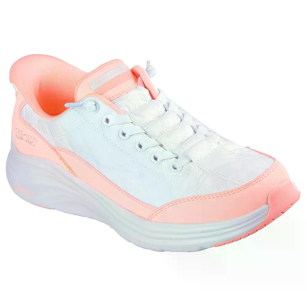 スケッチャーズ コンツアー フォーム スニーカー レディース （ WhiteMesh/HotCoralDuraleather/Trim ） | SKECHERS Contour Foam Sneakers Woman [t]｜クライムスワールド 店