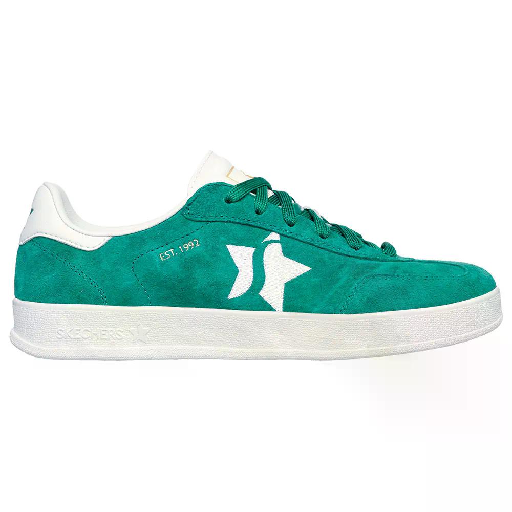 スケッチャーズ 翰林院 厚地の外套 引きつける スニーカー レディース （ GreenLeather/Trim ） | SKECHERS Academy Court Charm Sneakers Woman  [t]
