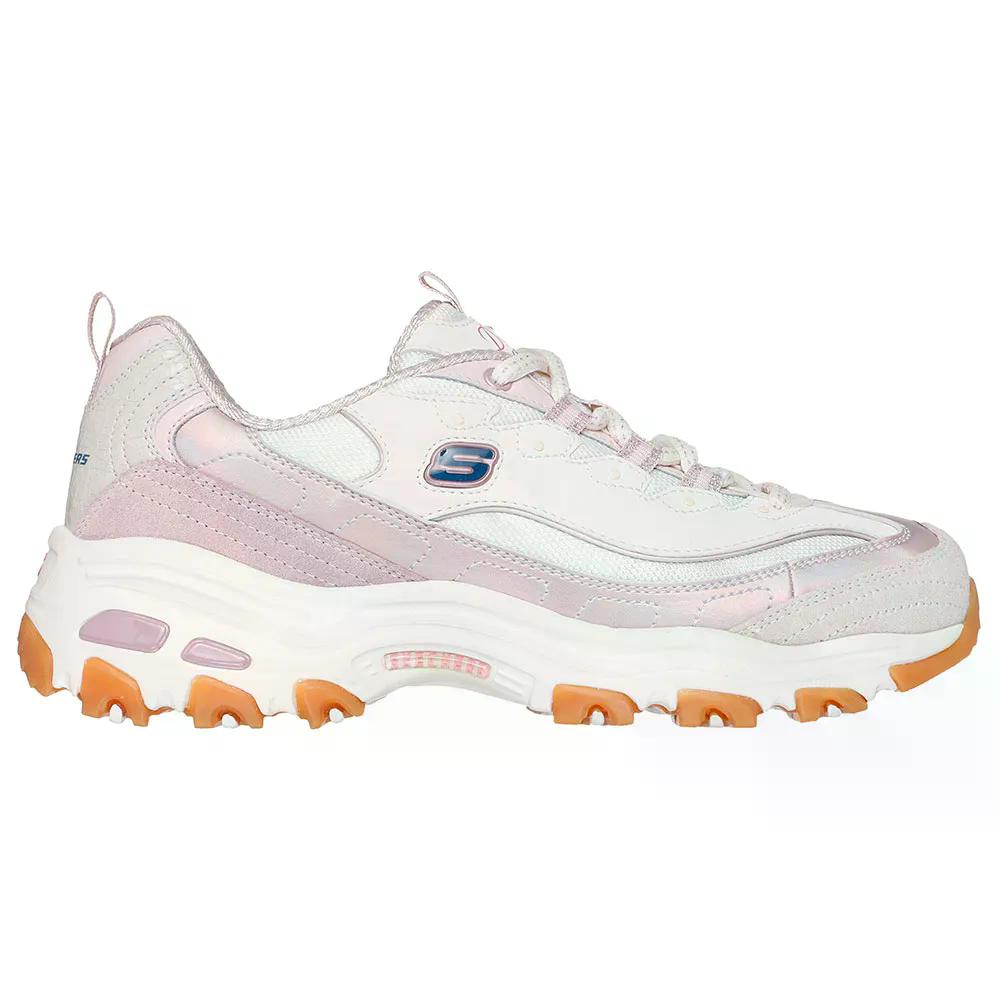 スケッチャーズ ディーライト ダズリング シャイン スニーカー レディース （ PinkPu/OffWhiteMesh/IridescentAccent/PinkTrim ） | SKECHERS