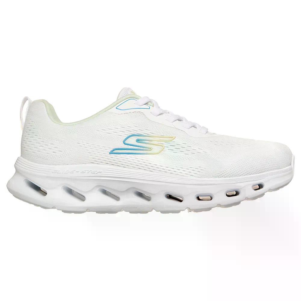 スケッチャーズ ゴーウォーク グライド 足つき 2.0 クリス紅茶 スニーカー レディース （ WhiteTextile/BlueTrim ） | SKECHERS