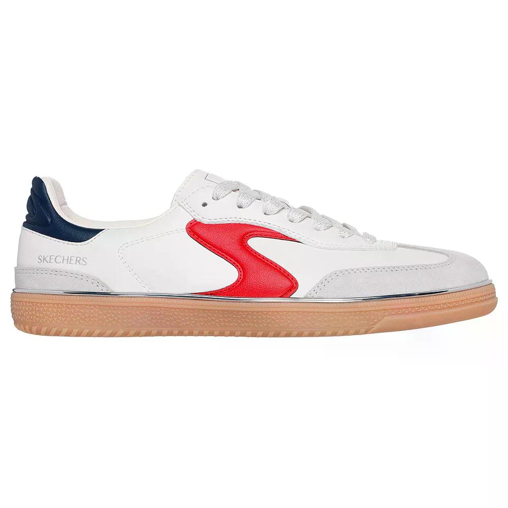 スケッチャーズ 熱っぽい打つこと リビング リュクス スニーカー レディース （ WhiteDuraleather/Suede/Navy/RedTrim ） | SKECHERS