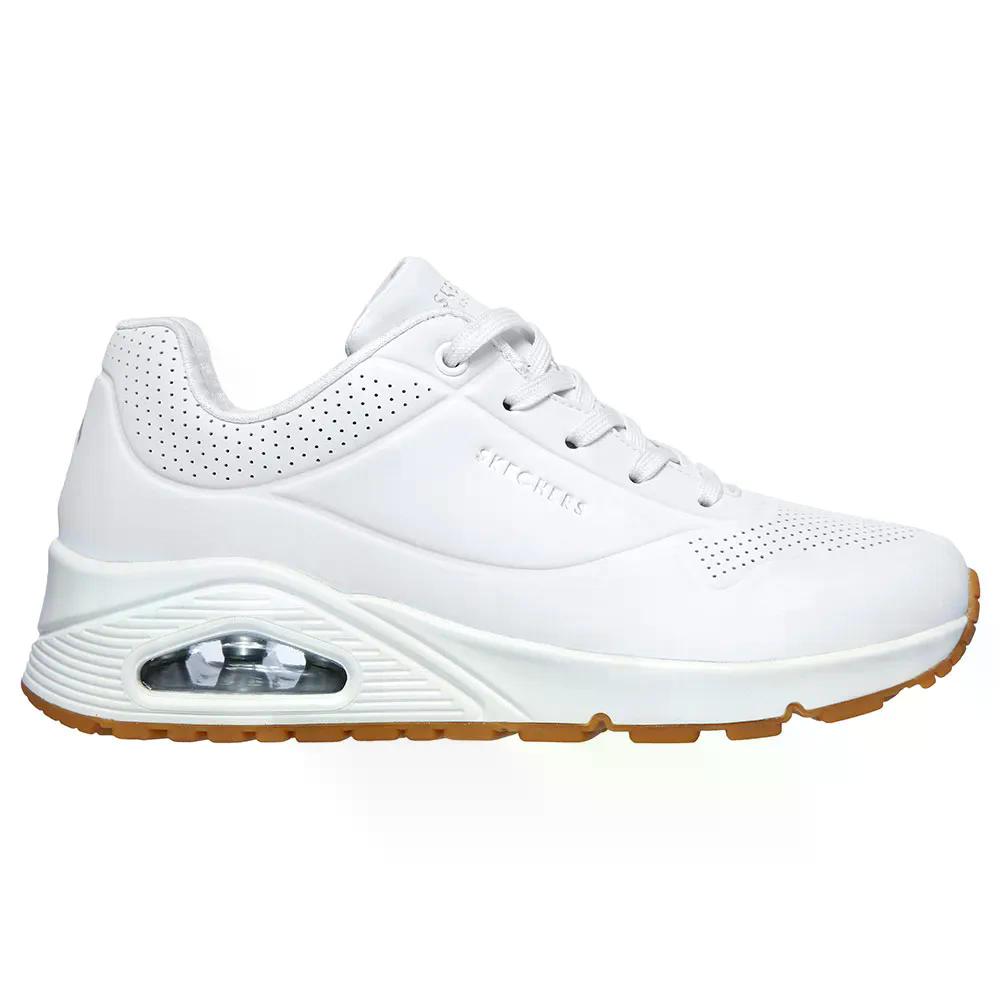 スケッチャーズ ウノ 照明ランプ オン 大気圏 スニーカー レディース （ WhiteDurabuck/Mesh ） | SKECHERS Uno Stand On Air Sneakers Woman  [t]